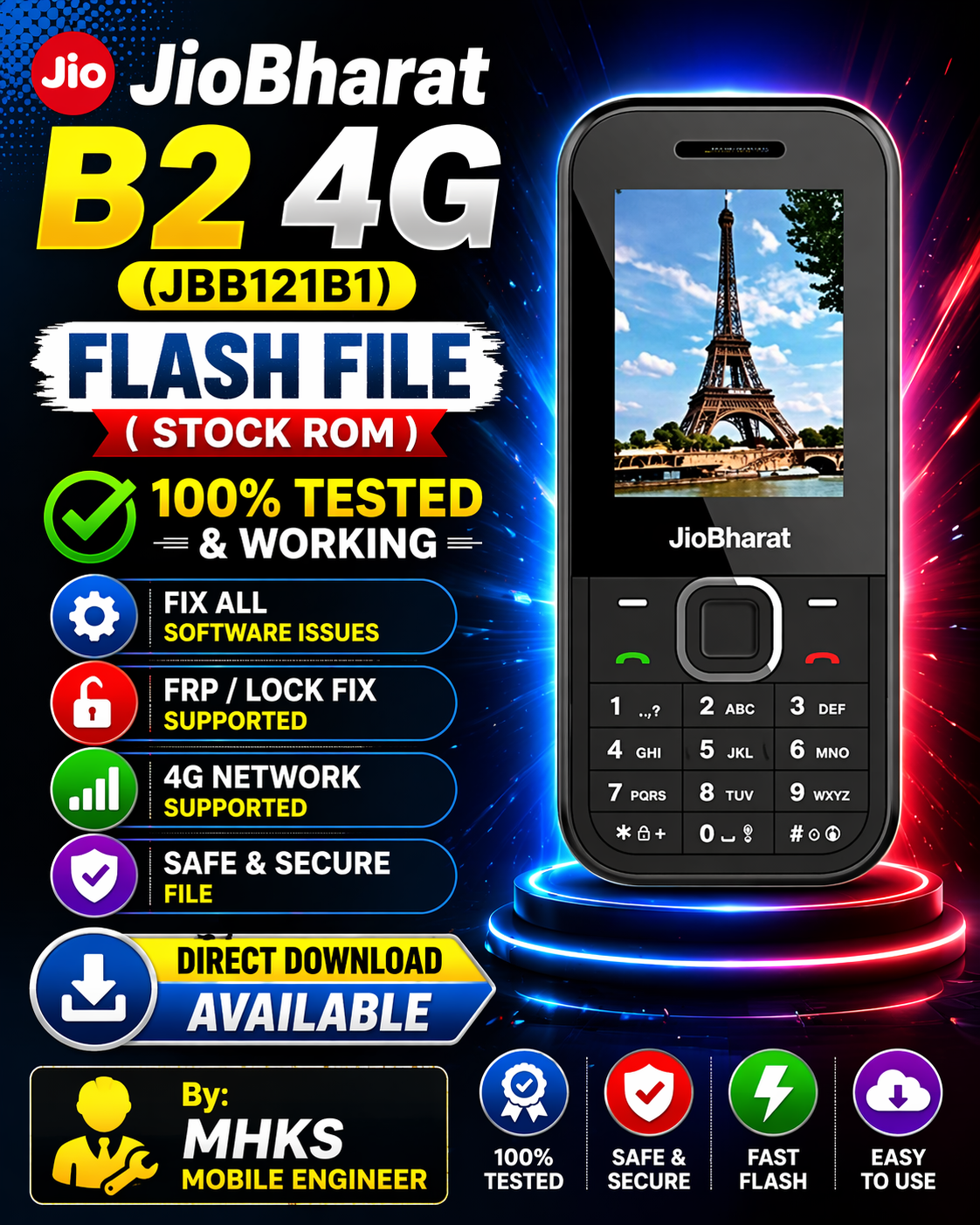 JioBharat B2 4G (JBB121B1) Flash File (Stock Rom) 100% Tested