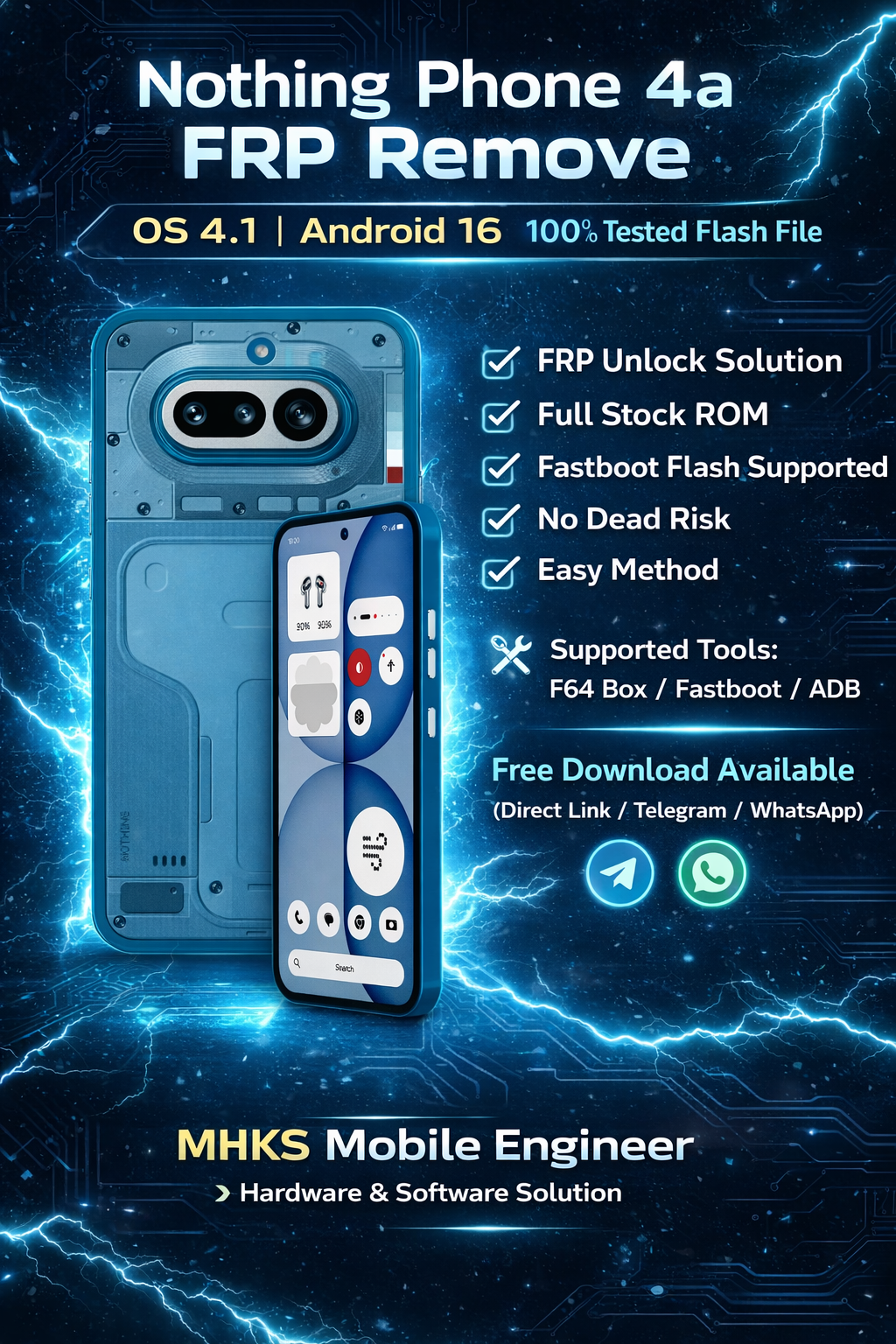 Nothing Phone 4a OS 4.1 Android 16 FRP Remove Flash File (Stock rom)