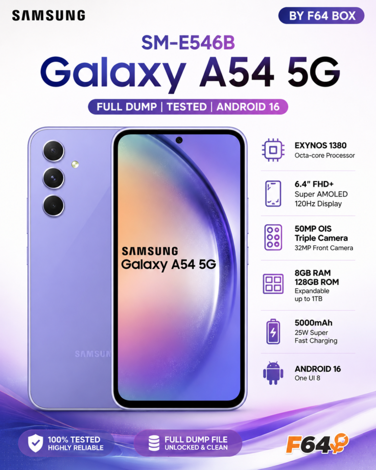 SM-E546B Samsung Galaxy A54 5G Full Dump android 16 BY F64 Box